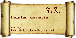 Heimler Kornélia névjegykártya